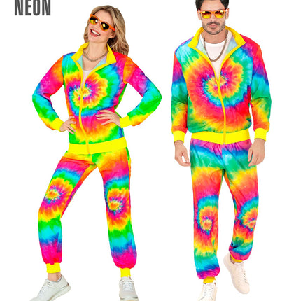 Tuta da ginnastica Hippie Neon Tie Dye Costume