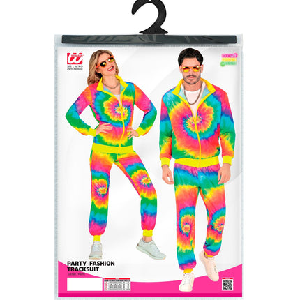 Tuta da ginnastica Hippie Neon Tie Dye Costume