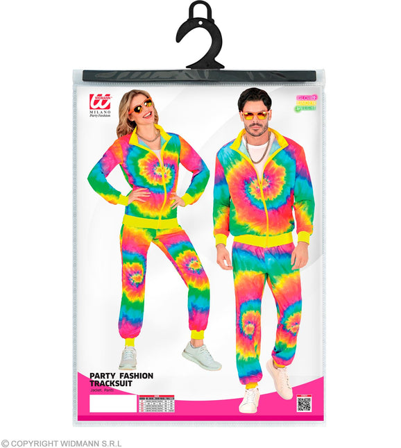 Tuta da ginnastica Hippie Neon Tie Dye Costume