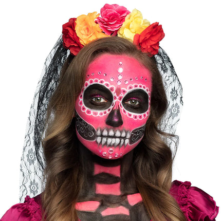 Set per il trucco di Halloween Diamond Catrina 5 pezzi