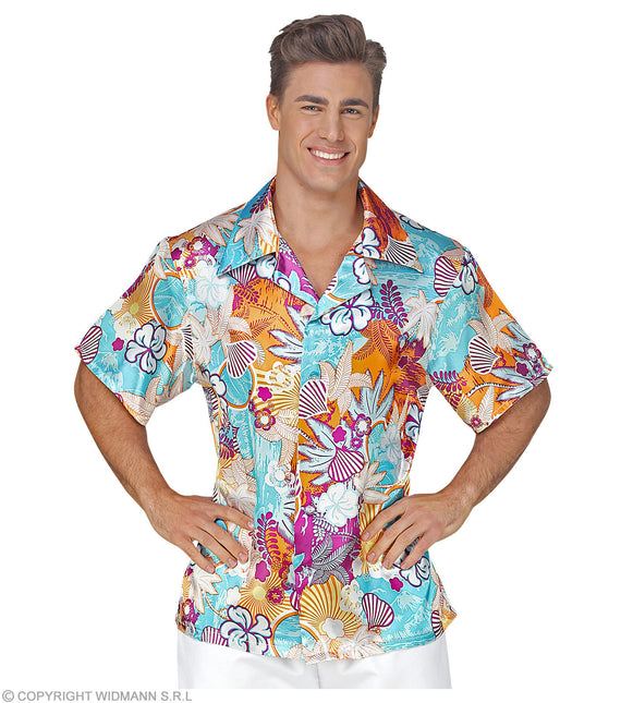 Costume in raso con camicia Hawaii