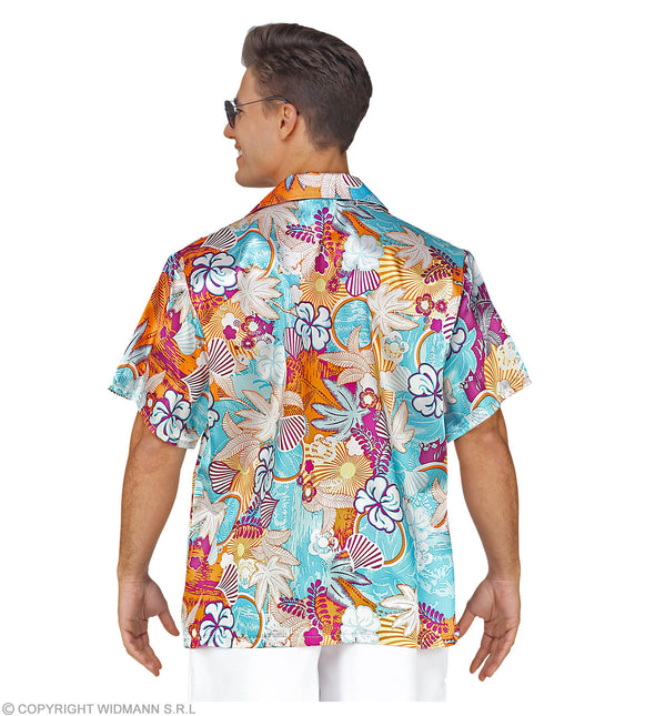 Costume in raso con camicia Hawaii