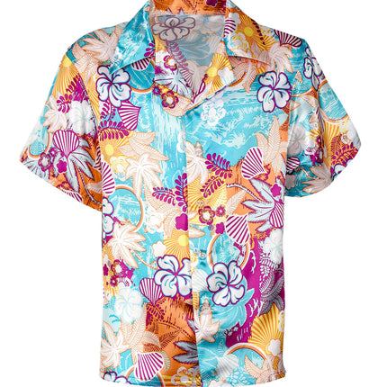 Costume in raso con camicia Hawaii