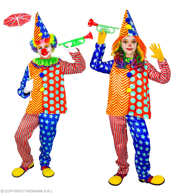 Costume da clown colorato per bambino