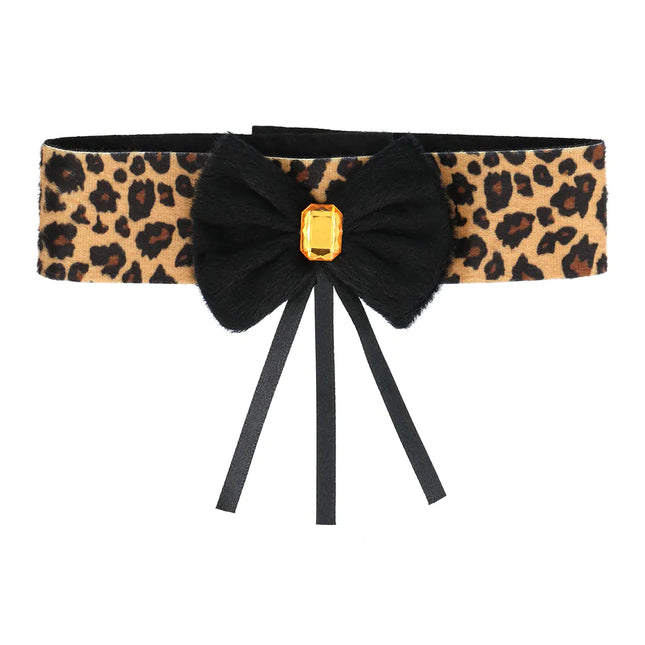 Set di accessori leopardati marrone 4 pezzi