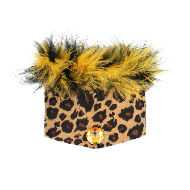 Set di accessori leopardati marrone 4 pezzi