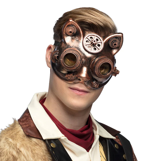 Maschera Steampunk Coniglio Marrone