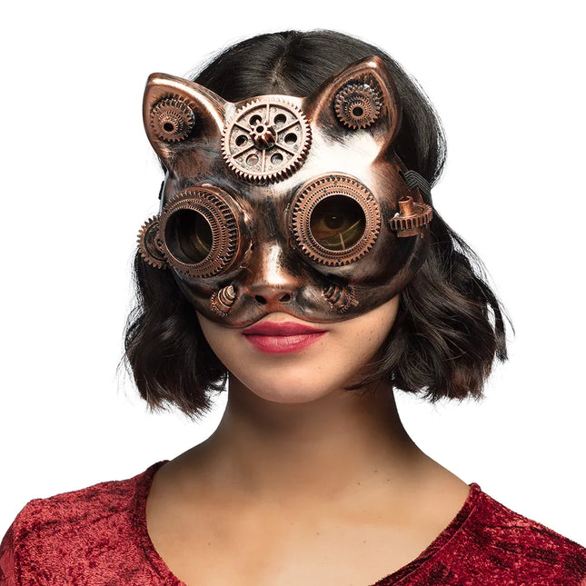 Maschera Steampunk Coniglio Marrone