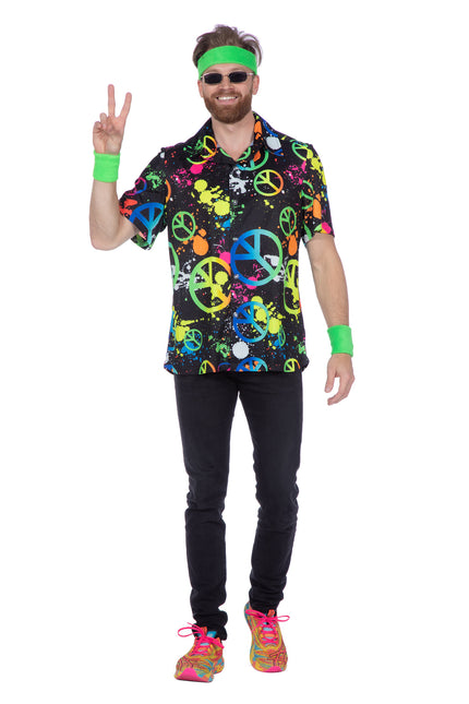 Camicia da festa hippie neon