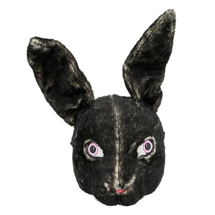 Maschera da coniglio in peluche nero