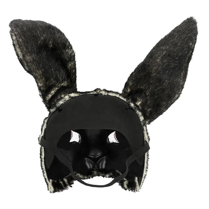 Maschera da coniglio in peluche nero