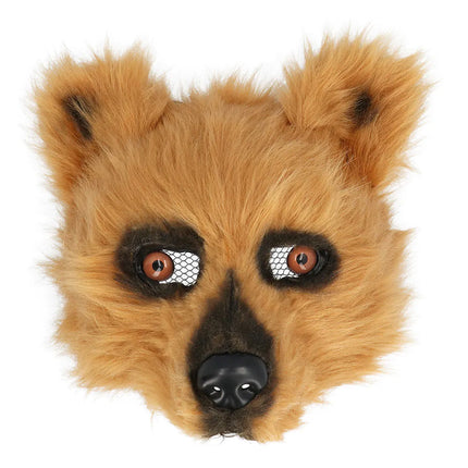 Maschera d'orso marrone in peluche