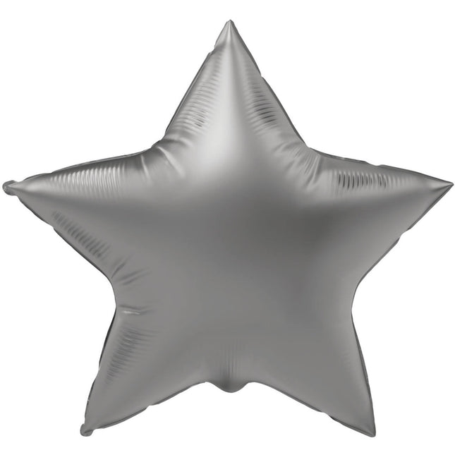 Palloncino ad elio Star Silver Matt 45cm vuoto