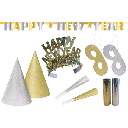 Confezione party Happy New Year Glitter 27 pezzi