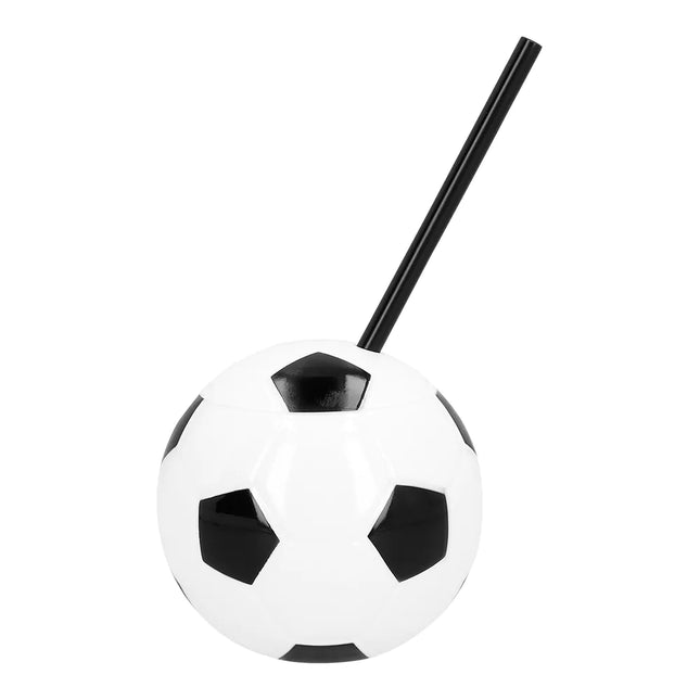 Tazza da calcio con cannuccia