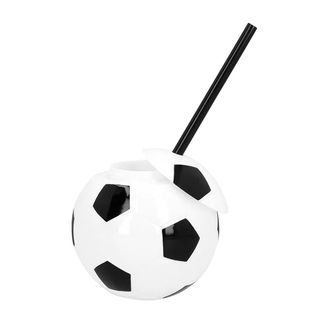 Tazza da calcio con cannuccia