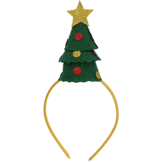 Cerchietto albero di Natale con stella d'oro