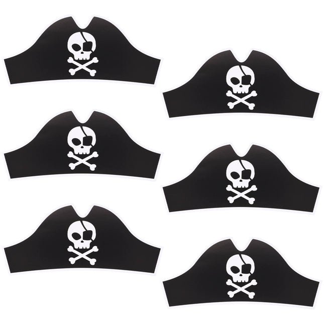 Cappelli da pirata - Pirate Party - 33,5 x 15 cm - 6 pezzi