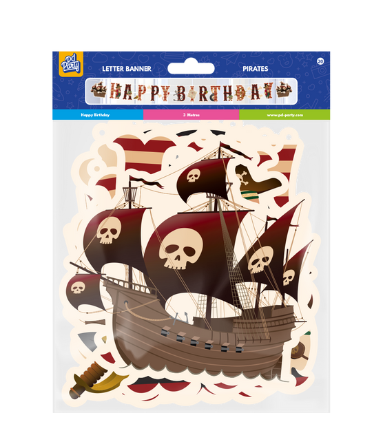 Ghirlanda di lettere di Buon Compleanno Pirati 3m