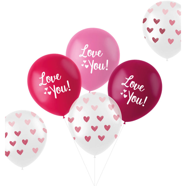 Palloncini "Love You! Mix Rosa 33cm - 6 pezzi