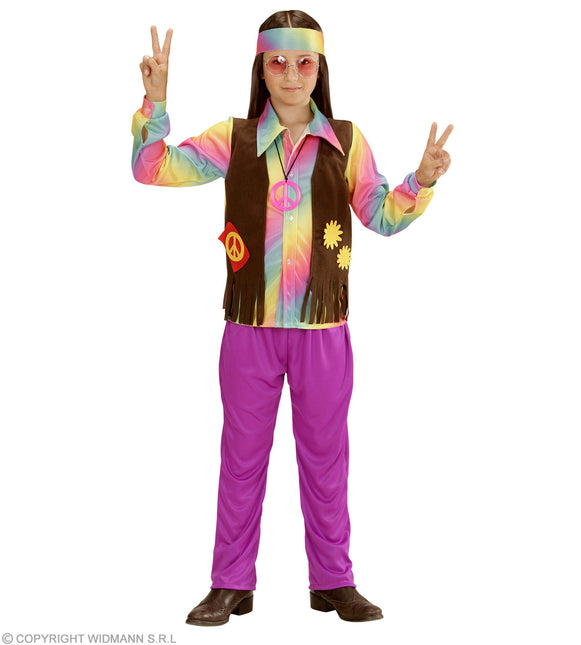 Costume da ragazzo hippie arcobaleno bambino