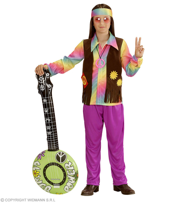 Costume da ragazzo hippie arcobaleno bambino