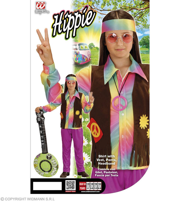 Costume da ragazzo hippie arcobaleno bambino