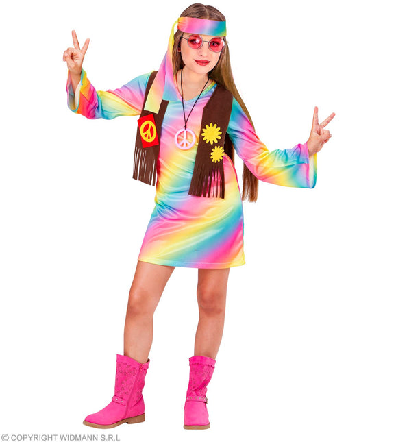 Costume Hippie Ragazza Arcobaleno Bambino