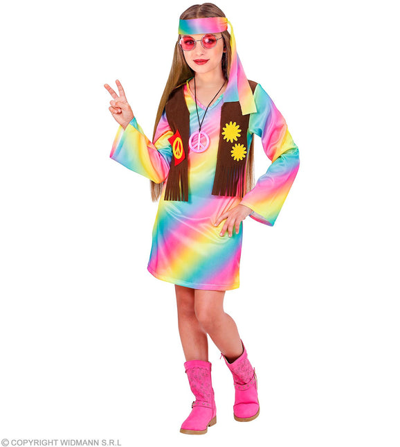 Costume Hippie Ragazza Arcobaleno Bambino