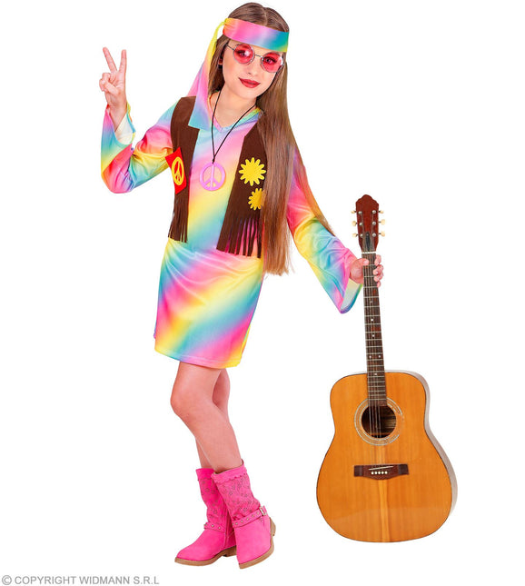 Costume Hippie Ragazza Arcobaleno Bambino