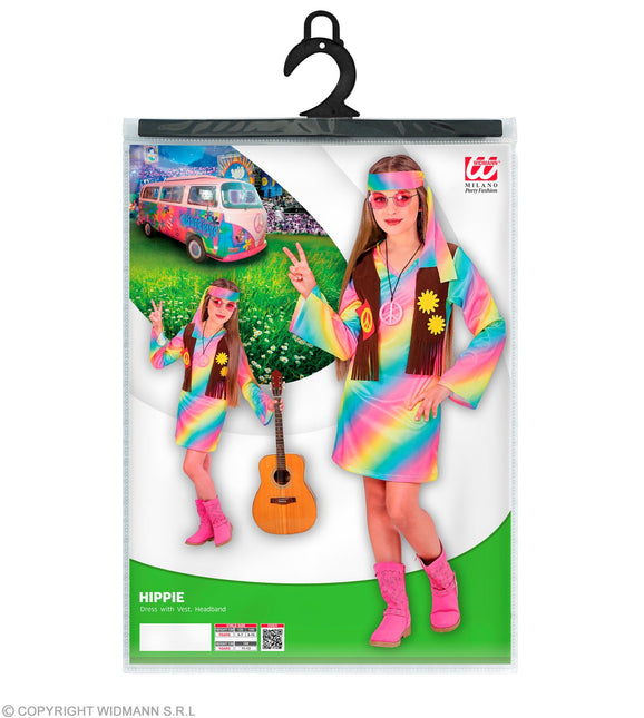 Costume Hippie Ragazza Arcobaleno Bambino