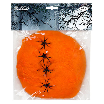 Ragnatela di Halloween arancione 5 pezzi