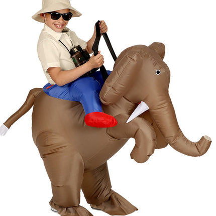 Costume da scopritore su un elefante per bambino