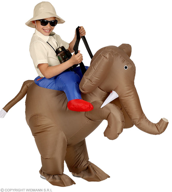 Costume da scopritore su un elefante per bambino