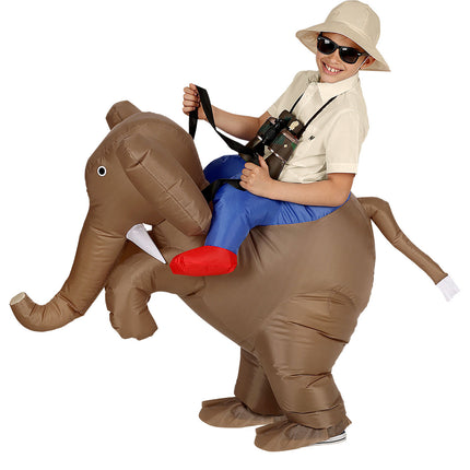 Costume da scopritore su un elefante per bambino