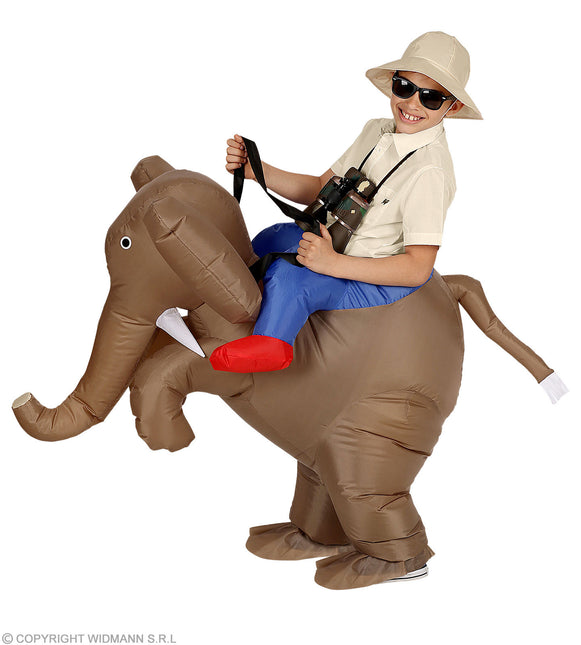 Costume da scopritore su un elefante per bambino