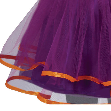 Costume di Halloween da strega per bambini viola/arancione