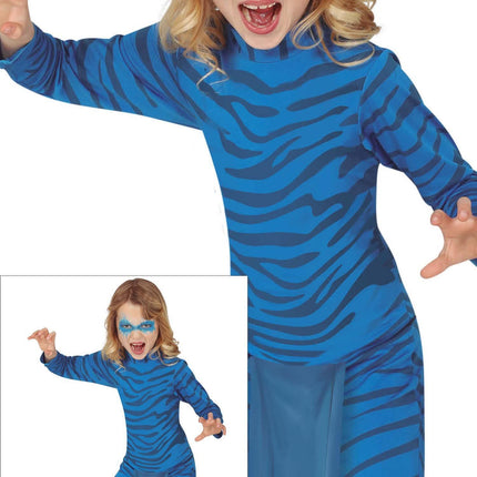 Costume da felino bambino blu