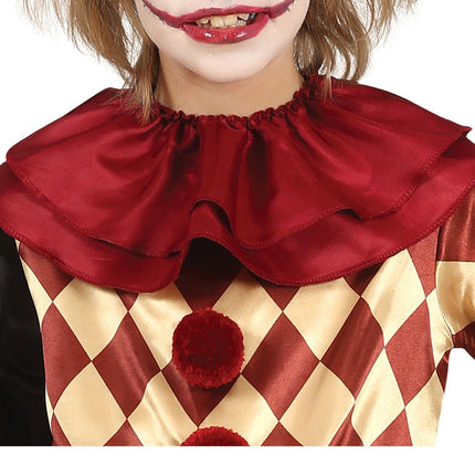 Costume di Halloween da clown dell'orrore per bambino rosso