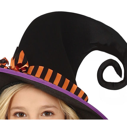 Costume da strega di Halloween per ragazza viola e nero