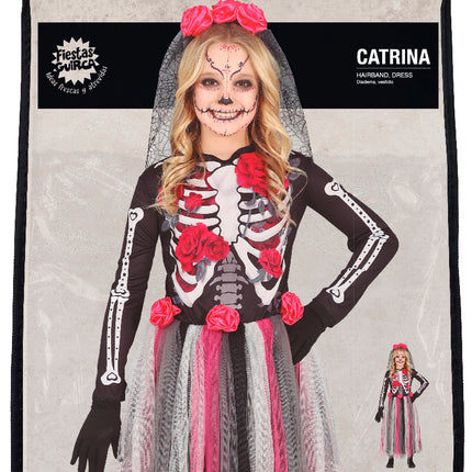 Costume da ragazza Dia De Los Muertos