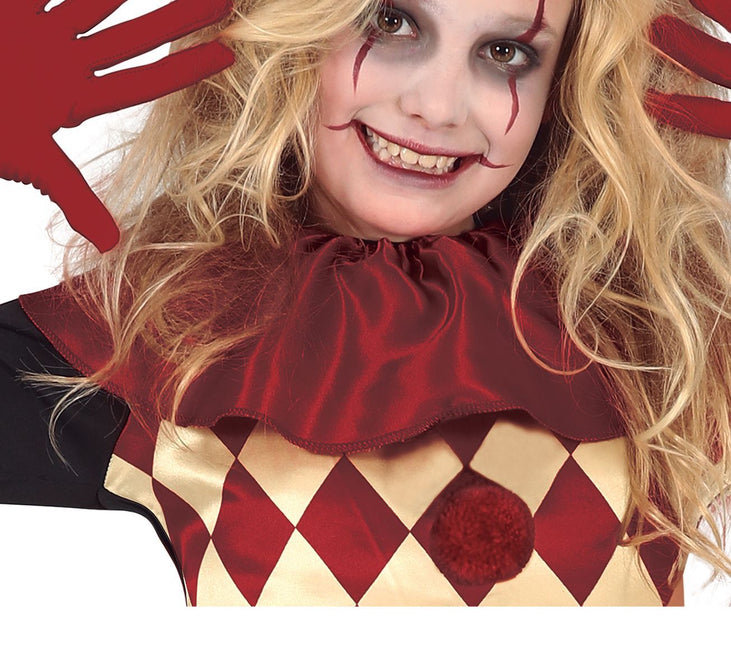 Costume di Halloween da clown dell'orrore per ragazza rosso