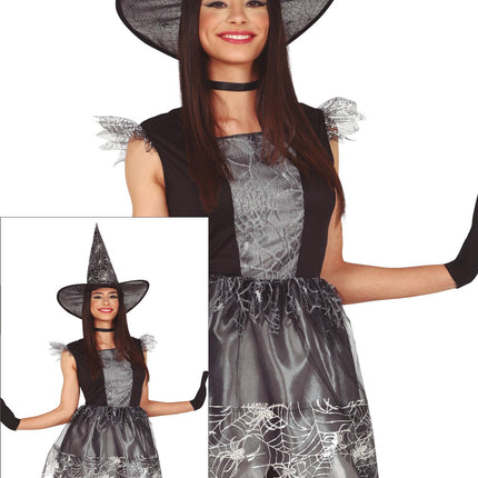 Costume da Strega Halloween Donna Argento