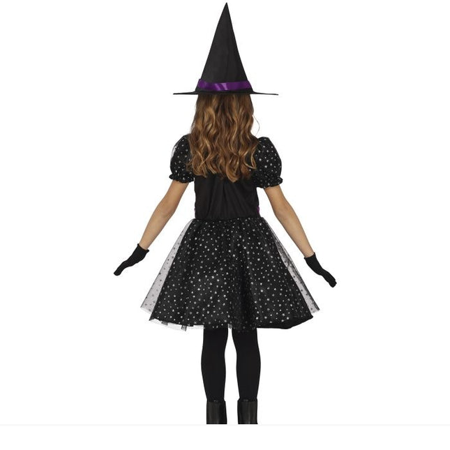 Costume da strega di Halloween Ragazza Stella Glitter