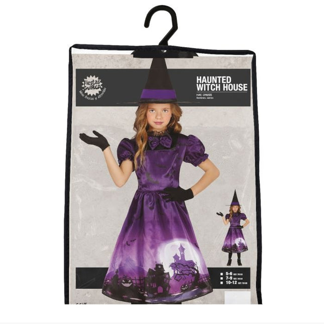 Vestito da strega di Halloween per bambina viola