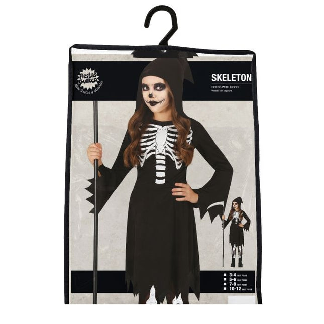 Costume di Halloween da scheletro bambino nero