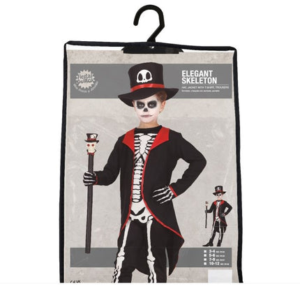 Elegante costume di Halloween da scheletro per bambino