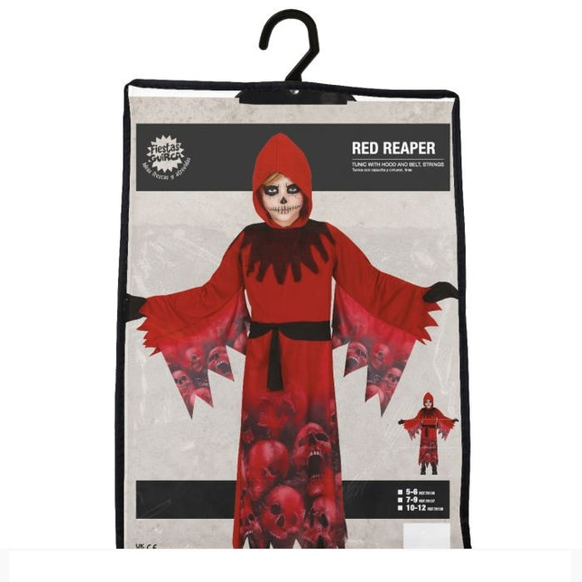 Costume di Halloween da teschio bambino rosso