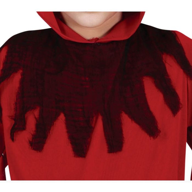 Costume di Halloween da teschio bambino rosso