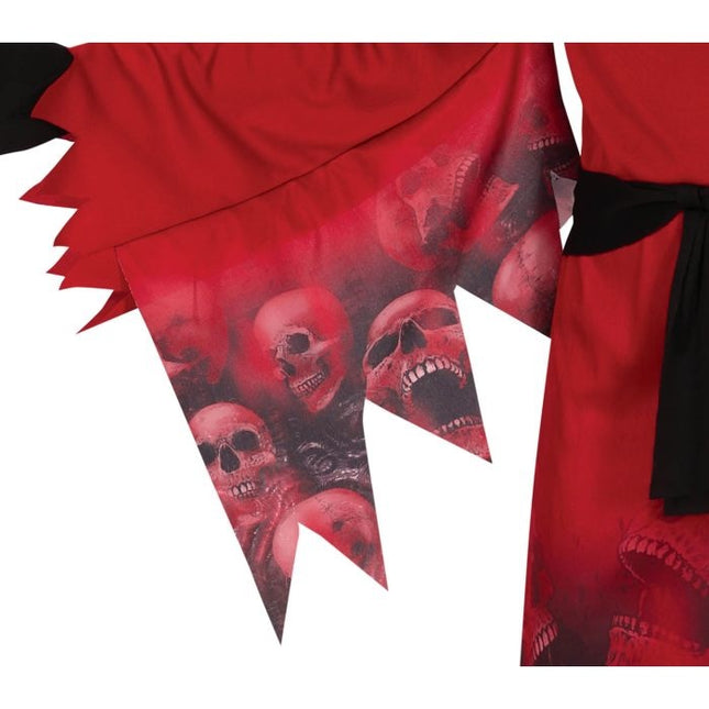 Costume di Halloween da teschio bambino rosso